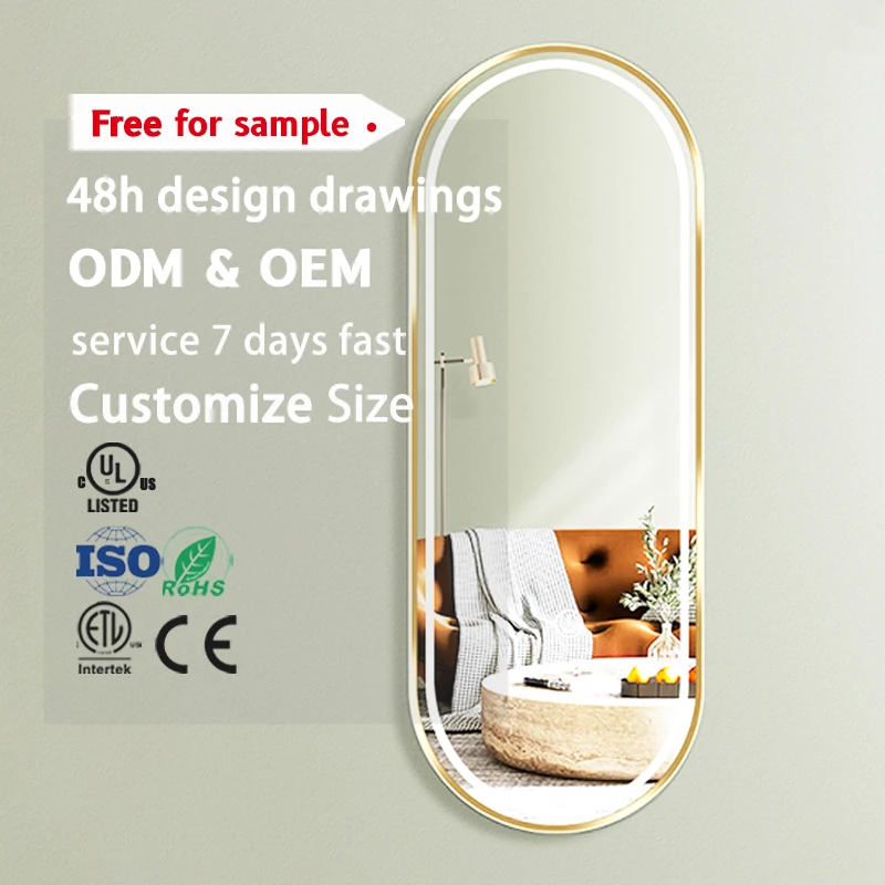 Anti-Fog Bath Mirror EMC PAHs CCC LVD RCM Certified Led Mirror Bath Mirrors With Sensor Switch Workshop