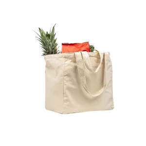 Customization Eco-friendly Washable Canvas Grocery Shopping Tote Bag Reusable Organic Cotton Bag