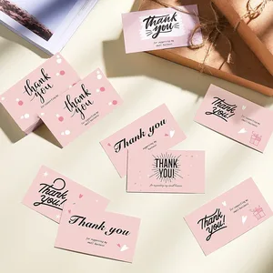 Wholesale Customizable Gold Foil Envelopes and Full Color Postcards Business Thank You Cards Cardboard Material Low MOQ