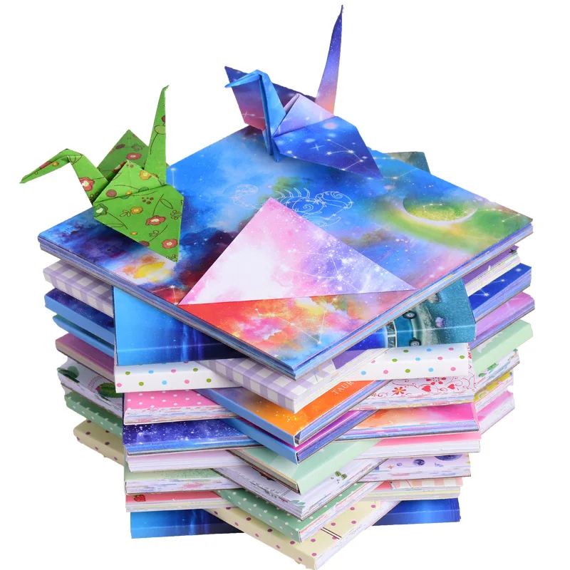 kindergarten DIY 15cm printed origami paper Thousand paper cranes starry sky crushed pattern colored paper set handmade material