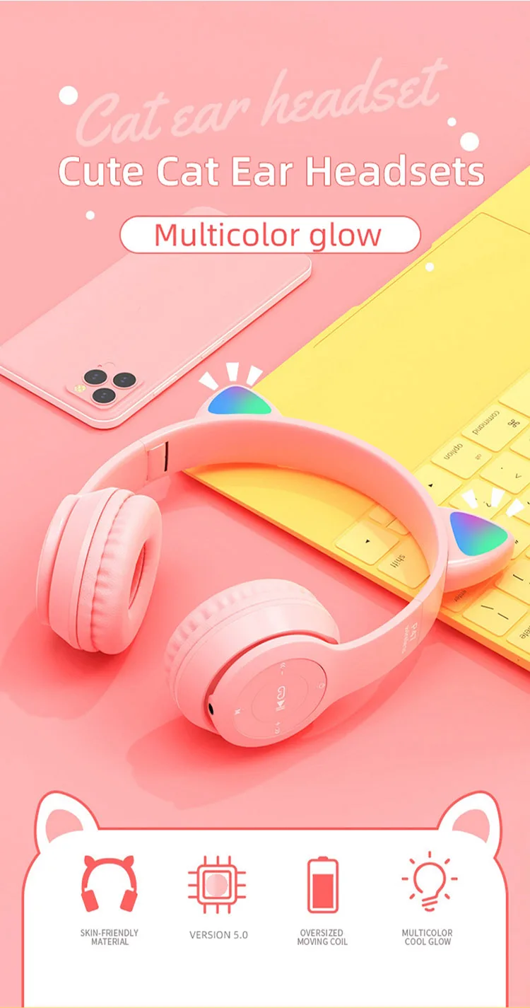 2021 New P47 Fone De Ouvido Audifonos Wireless Headphones Tws Sports  Earphone Hifi Auriculares Inalambricos P47m Cat Ear Earbuds - Buy P47  Macaron Headfones Hade Phon Manufacturers Auriculares,Foldable Handsfree  P47 Headset Wireless