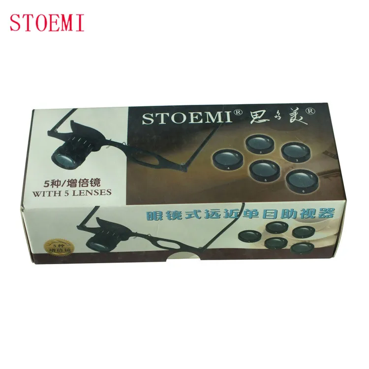 STOEMI 8541  2X 3X 4X 5X 6X  7X 10X 12X 15X Monocular Magnifying Glass Spectacle Magnifier Eyewear Loupe Low Vision Aids