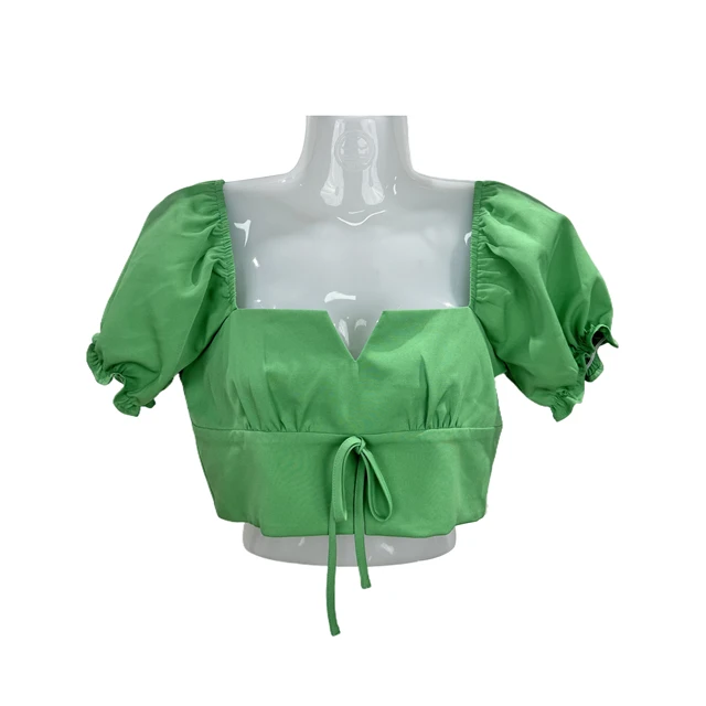 Mint high quality with zipper short top blouse woman cute blouse blouses wholesale