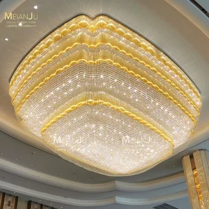 High Quality Custom Made Large Luxury Pendant Crystal Chandelier Modern Classical Design for Hotel Lobby Banquet Oval Shape