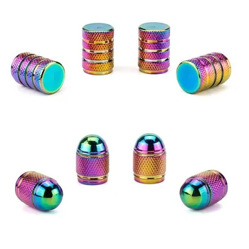 Aluminum Car Tire Valve Stem Caps Bullet Style Tire Wheel Stem Air Valve Caps for 8v1 Us Schrader Valve,Dustproof Caps