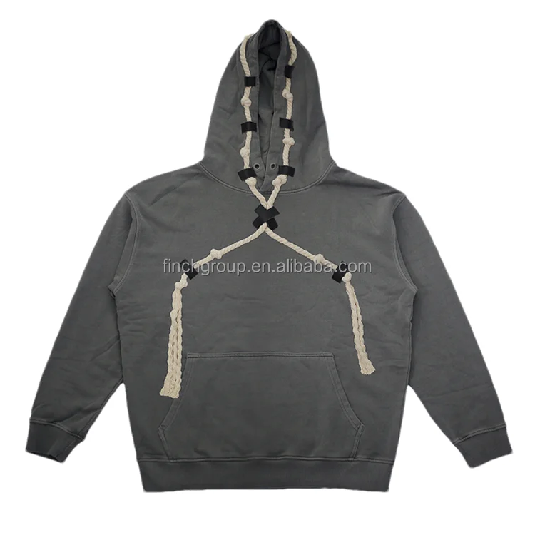 Finch Garment Plain Cotton Designer Hoodies Oversized Men Pullover Patchwork Hoodie String