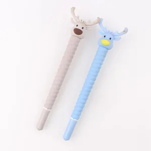 2022 Wholesale Popular Cute Christmas Deer Shaped Gel Pen for Christmas