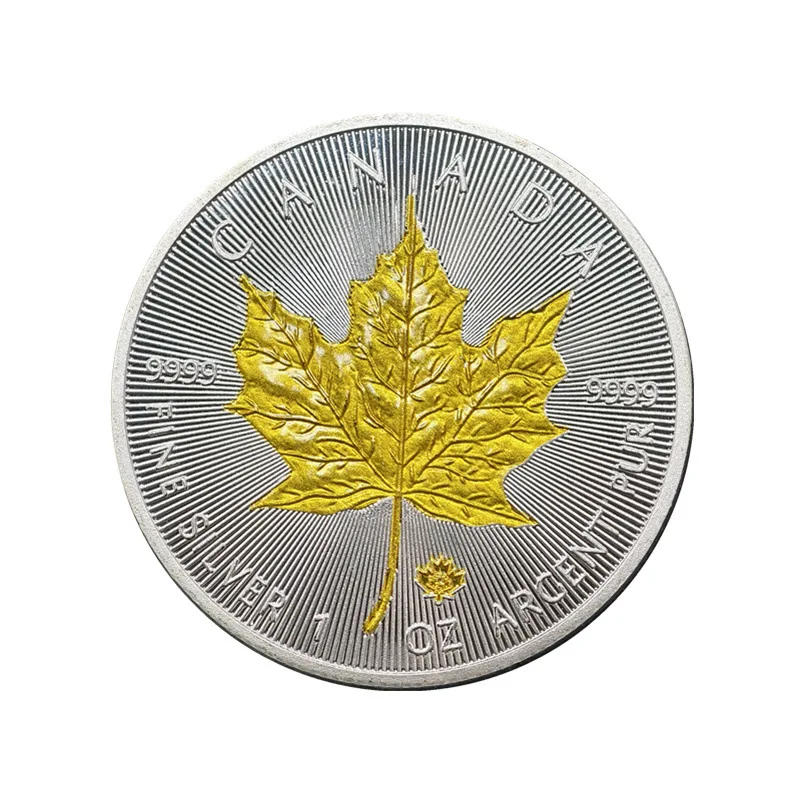 Wholesale Two-color Maple Leaf Gold Silver Coin Canada Commemorative Coins and Collectible Coins