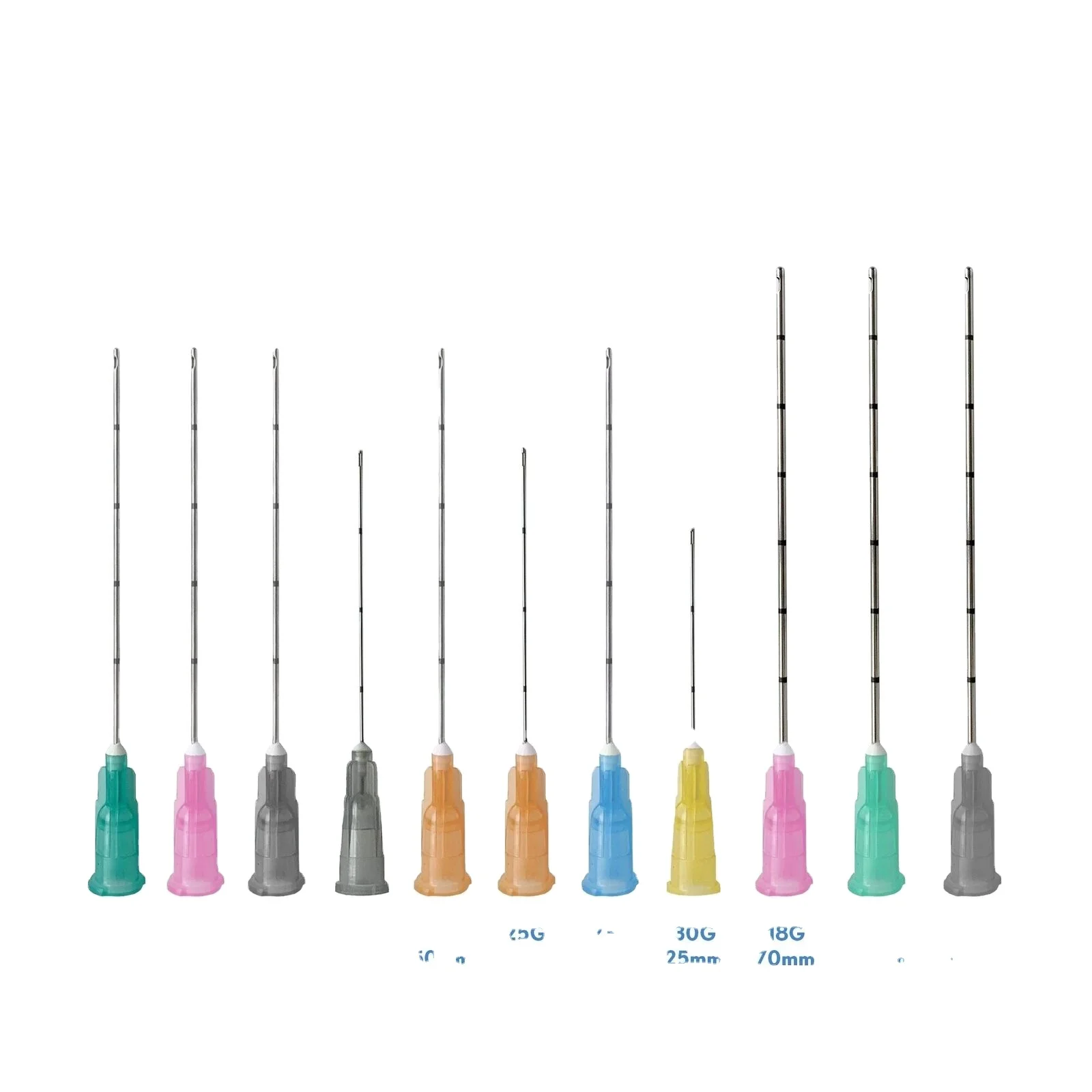 CE Marked 2024 Micro Needle Cannula Fine MicroCannula Blunt Steel Needle 70mm 50mm Size PE Material 30g Ozone 23g IV Cannula
