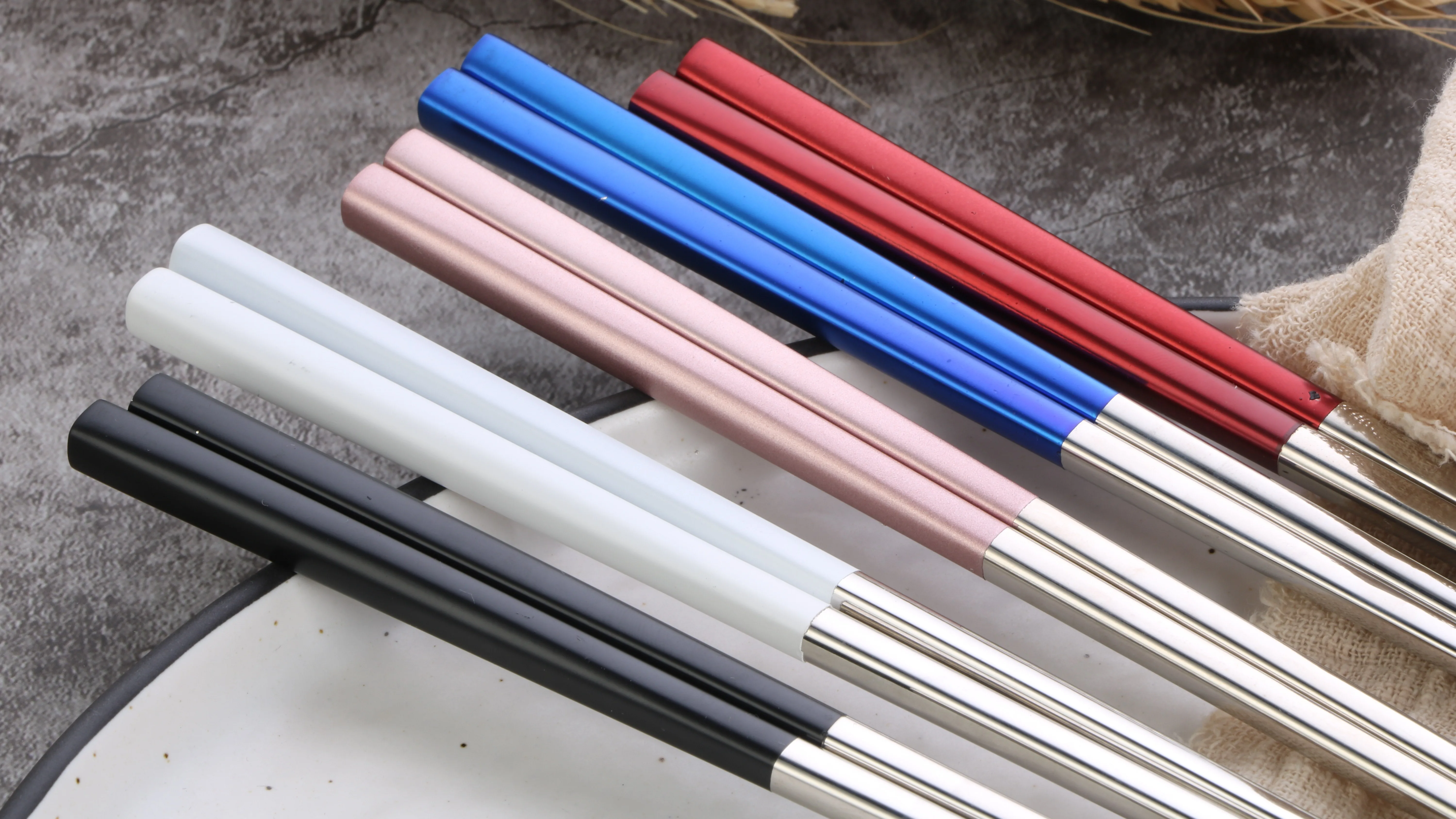 Novelty Chinese Style Chopsticks 5 Colors Hollow Metal Chopstick