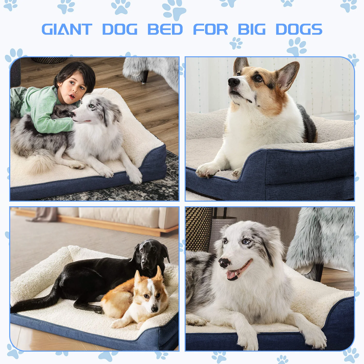 Wholesale big xl xxl heavy duty extra large orthopedic memory foam pet dog sofa bed for large dogs details