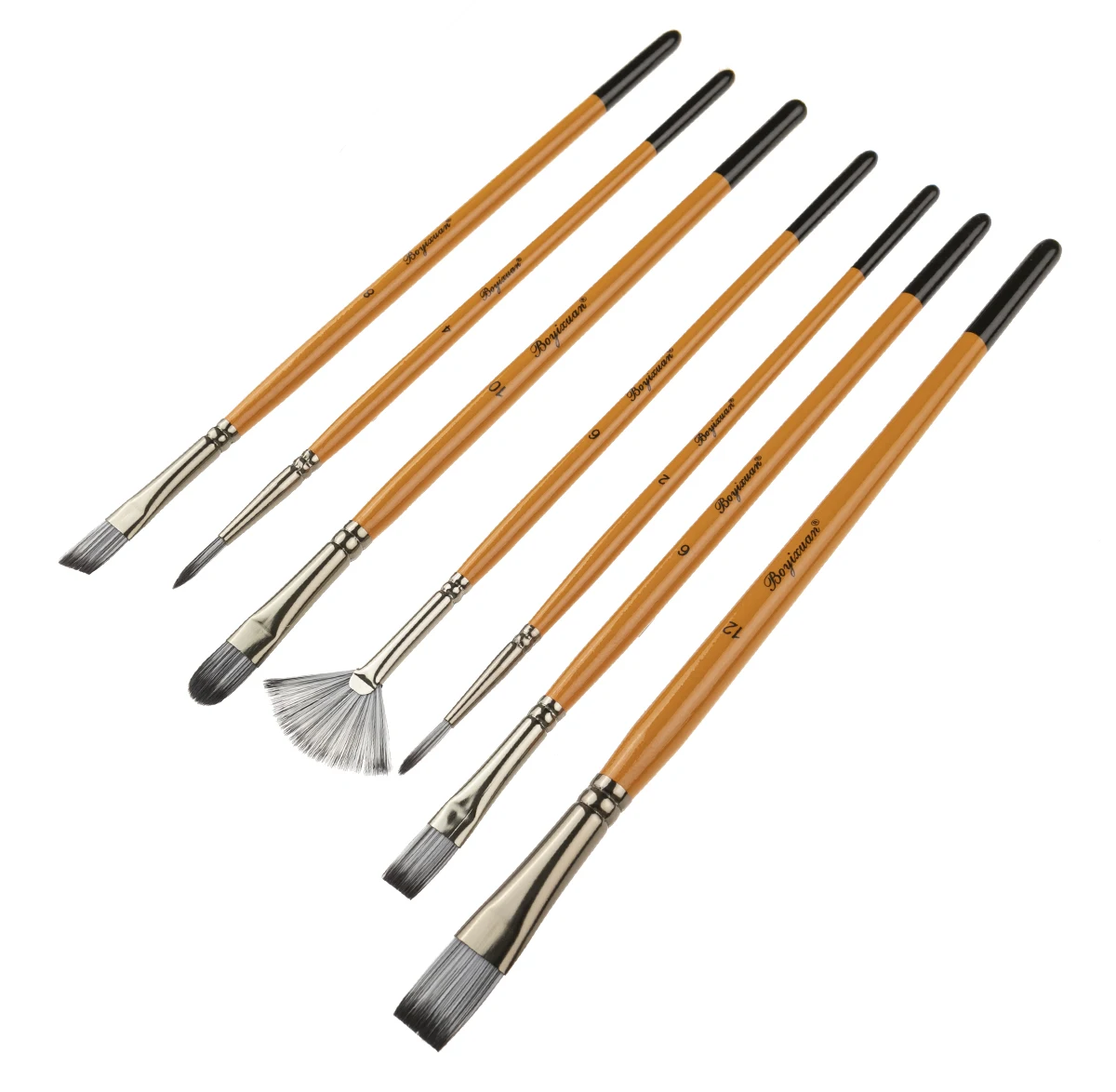 Прямая поставка с фабрики деревянная ручка нейлоновый набор кистей для акриловой масляной живописи