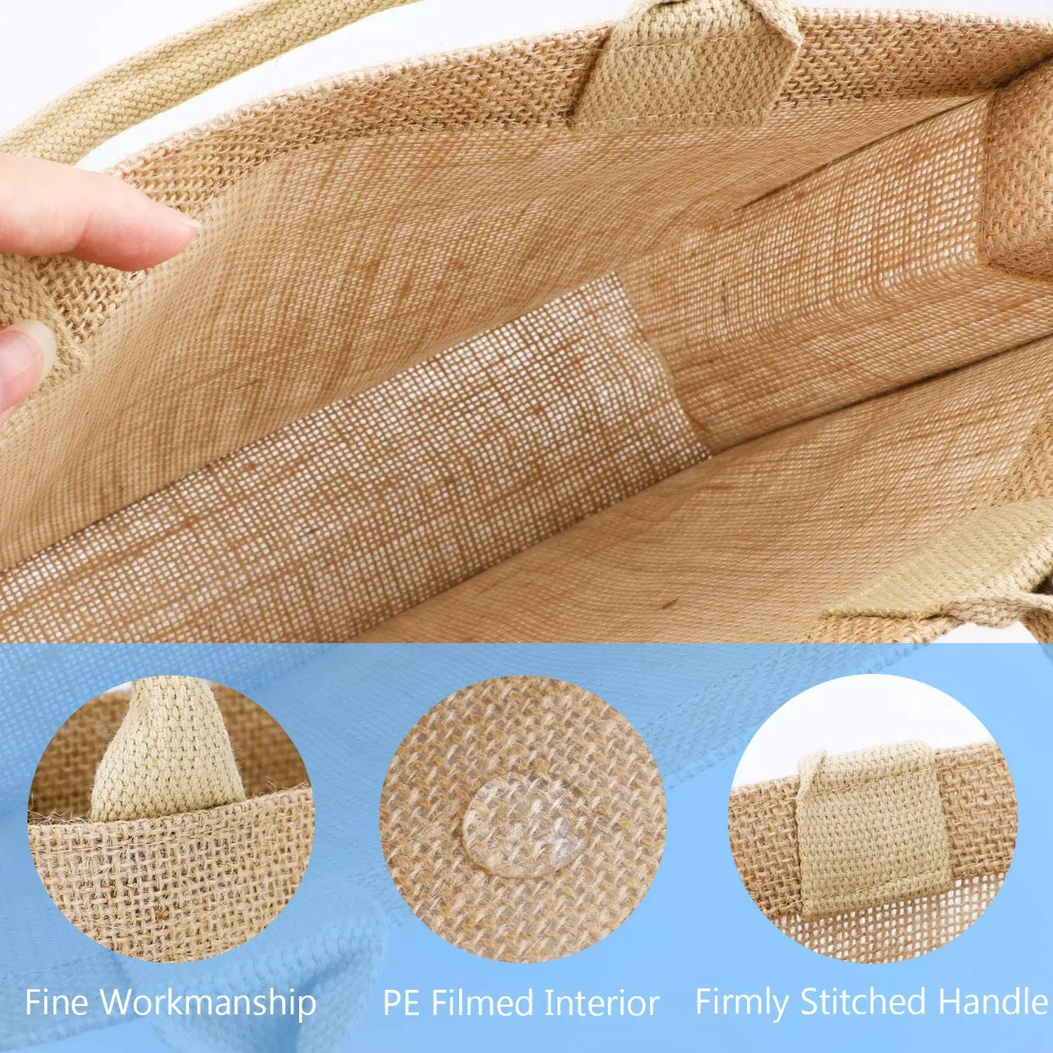 Promotional High Quality Cheap Foldable Recycle Reusable Custom Jute