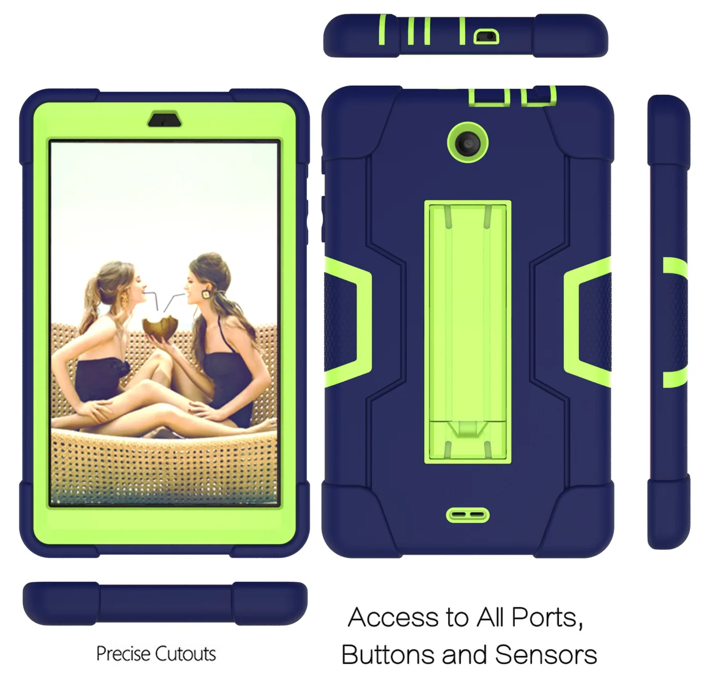 Tablet Case Cover 3 Layer Protective Soft Silicone TPU PC Hybrid Rugged Back Covers Anti Drop for Alcatel 3T 8 2020