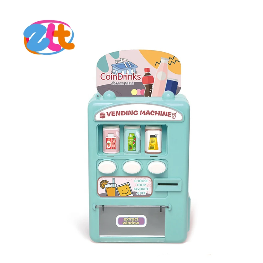Educational pretend play house simulation mini vending machine toys refrigerator toy