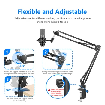 Neewer NW-700 Studio Condenser Microphone Kit for PC Karaoke Youtube Professional Recording Broadcast Mikrofon with Stand product image