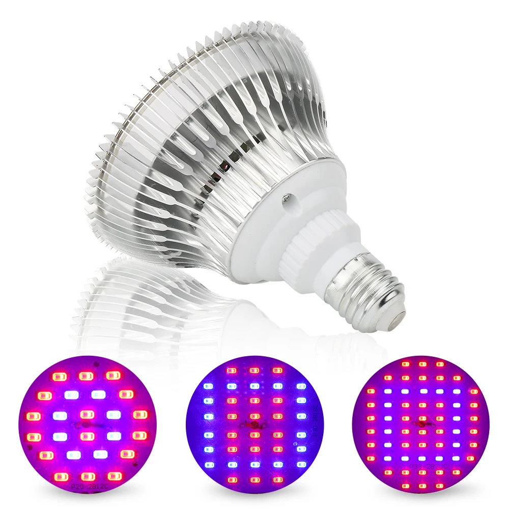 24W 36W 58W LED Grow Light E27 Lamp Bulb Red Blue for Indoor Plant Flower Bloom 