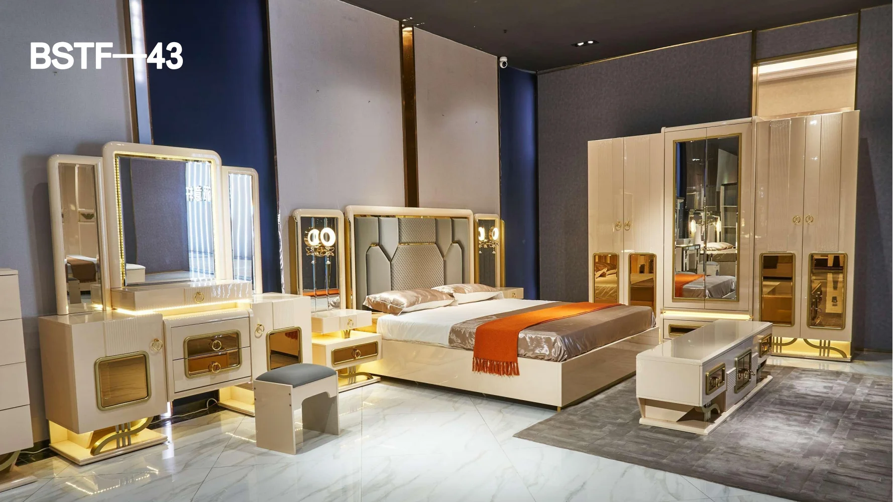 Modern Luxury Bedroom Furniture Sets King Size Hotel Beds Cheap