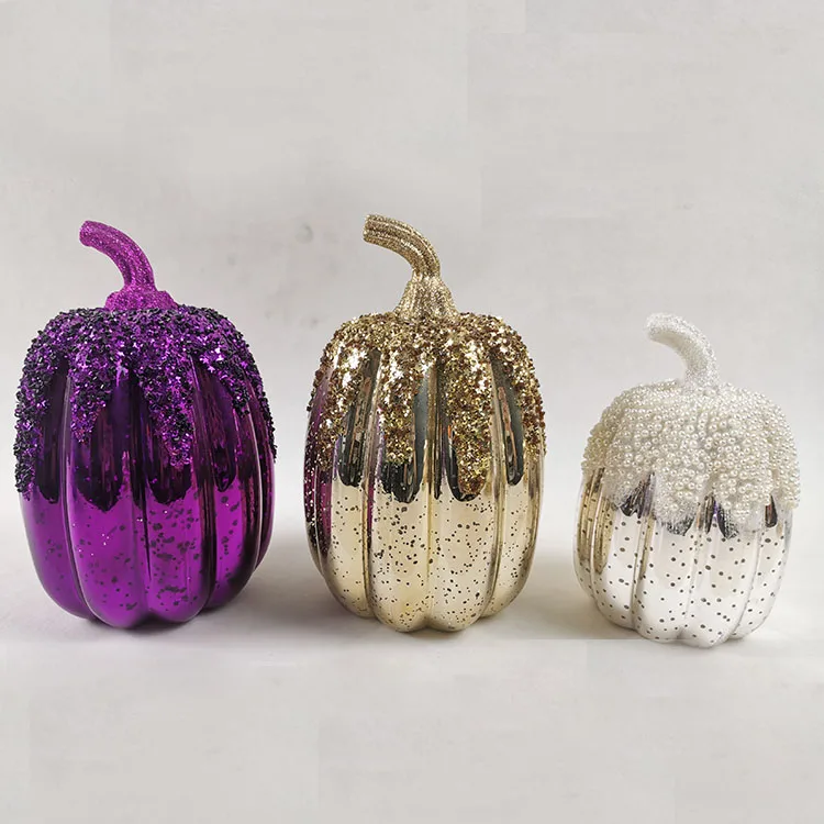 Cheap wholesale pumpkin shape glass home decoration