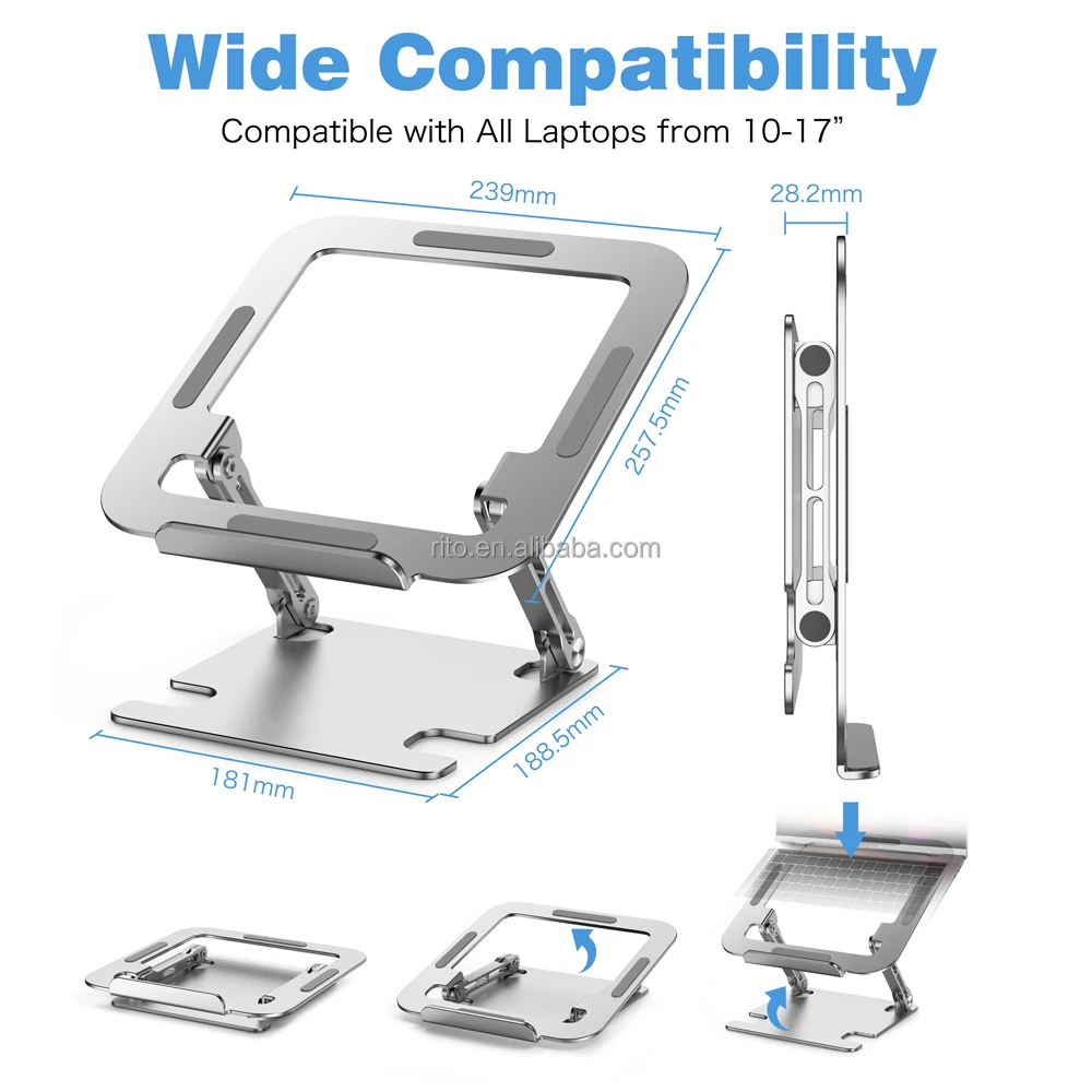 Height Angle Adjustable Ergonomic Fold Stand Laptop Holder Vertical