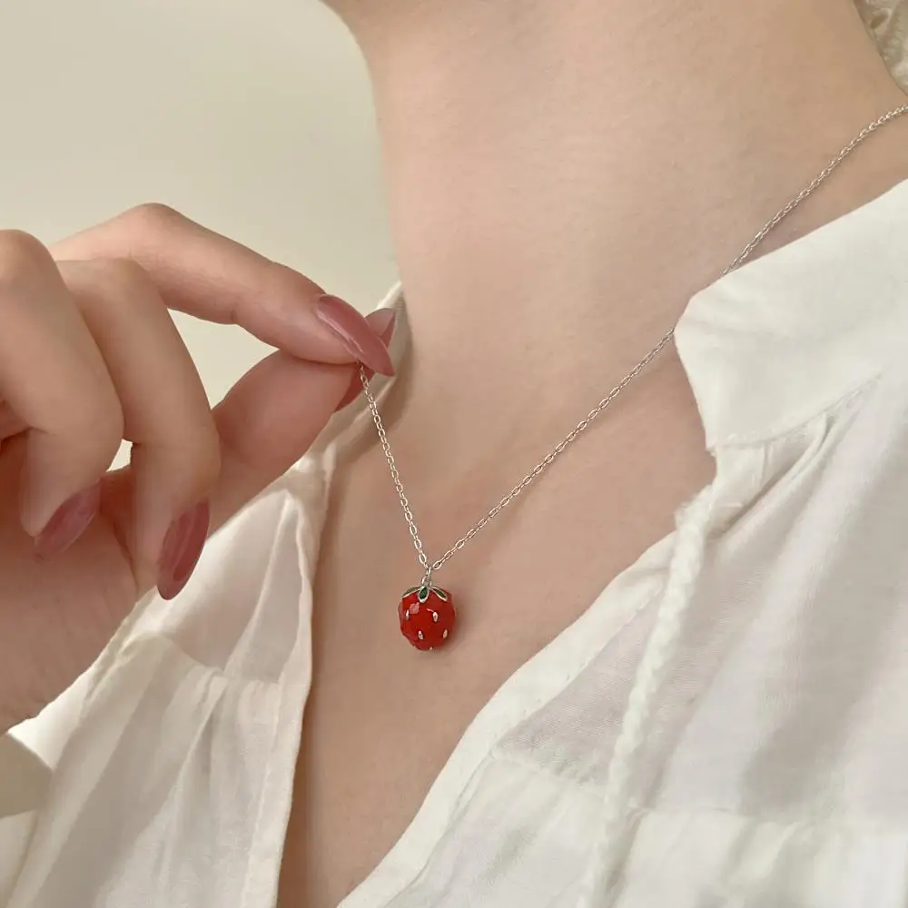 KAKODIY Stock Chain 925 Sterling Silver Fine Jewelry Luxury New Strawberry Pendant Necklace detail 6