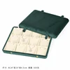 Flannelette dark green &  white necklace