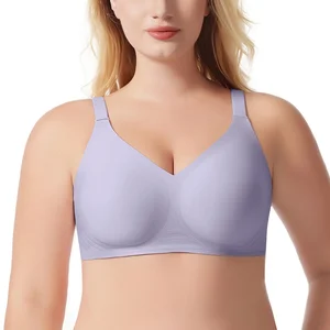 Wholesale  Direct Sales Lift Soft Support Side Shaping Wirefree Bra Wide Strap Seamless Adjustable Straps Plus Size Women's Bra