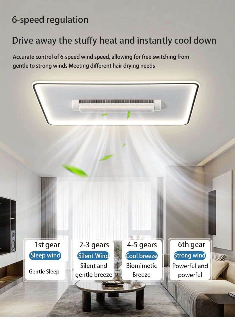 hot selling in LED Ceiling Fans Three Color Strong Wind, Anti Flicker, No Blades, Living Room, Bedroom, Dining Room, Remote Control, Silent Fan Light 2