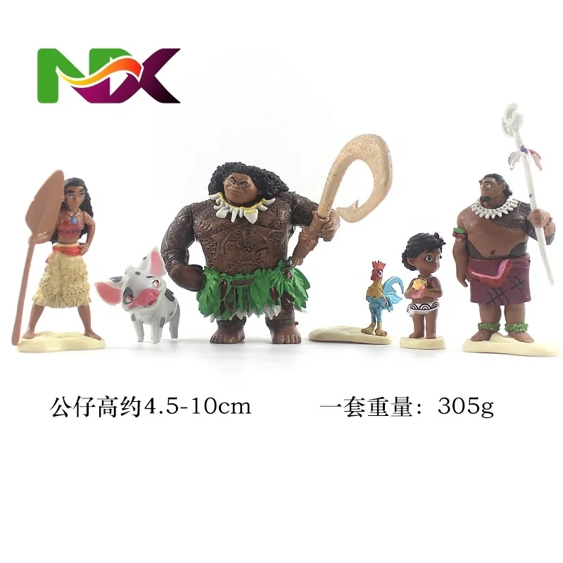 6 PCS/Set Moana Figure Birthday Gift Room Cake Decoration