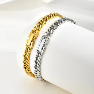 Classic Style Hip-hop Stainless Steel Hip-hop Bracelet Stainless Steel Cuban Link Chain Bracelet for Women