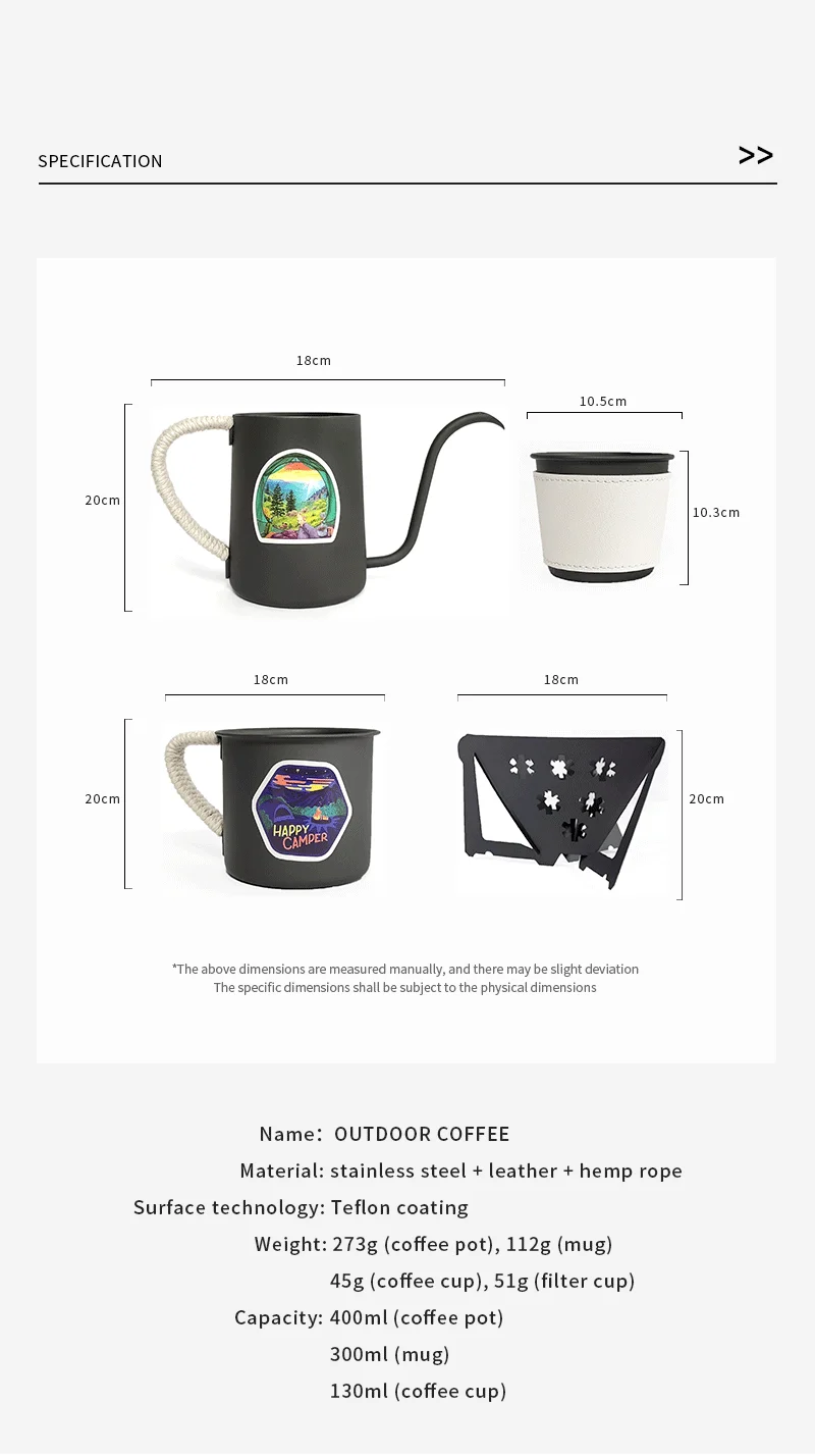 Pour Over Coffee Set New Arrival Portable Outdoor Camping Travel Coffee