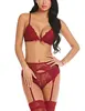 Red Top+underpants+Garter belts