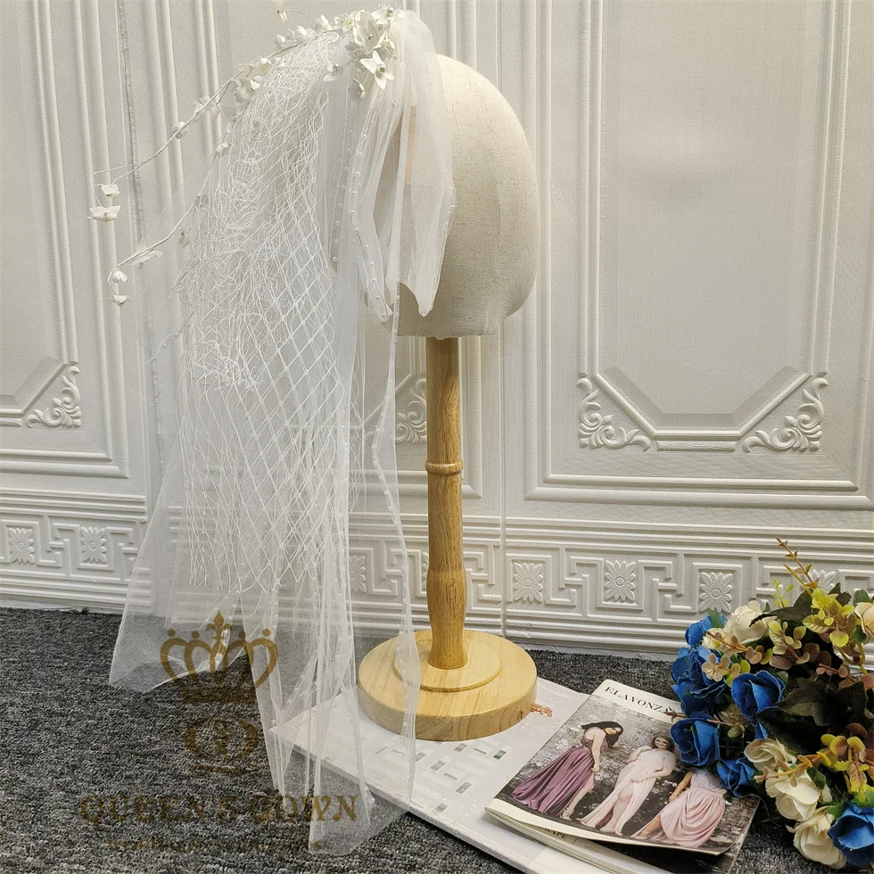 Fermaglio per capelli da sposa con perle e fiocco, accessorio per