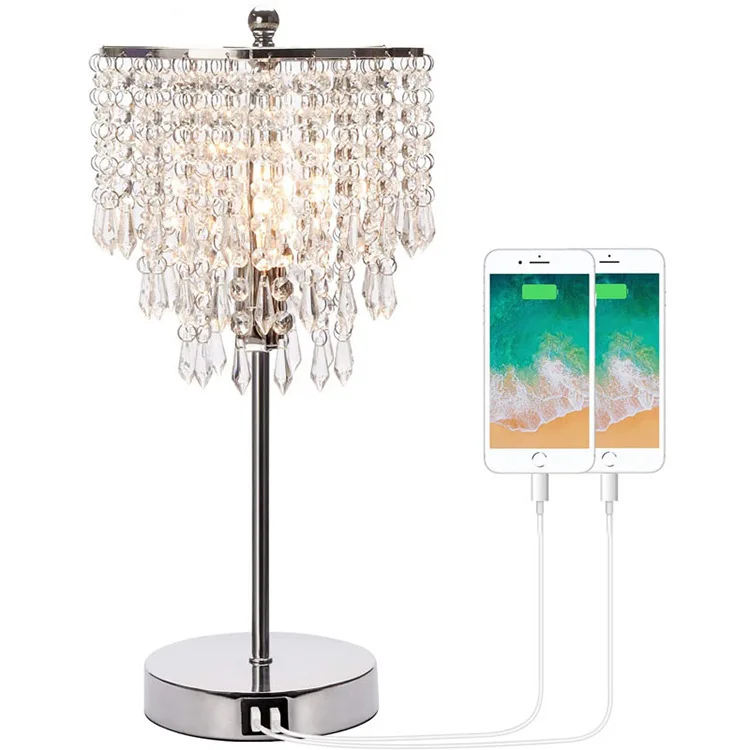 crystal drop bedside lamps