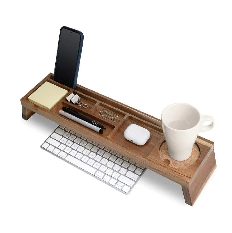 Настольный органайзер из натурального дерева для рабочего стола