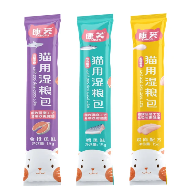 Hot Selling Wholesale Cat Strips Tuna Chicken Flavored Wet Snacks Liquid Canned Supplements Water Replenishing Nutrition