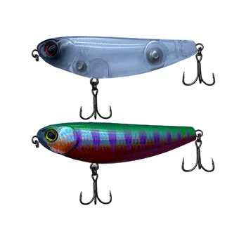 Factory Wholesale Stainless Steel Micro Floating Pencil 57mm 55g Artificial Hard Bait Topwater Lure With Hooks for Bass – Popper – view 3