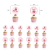 12 pcs cherry cupcake insert cards