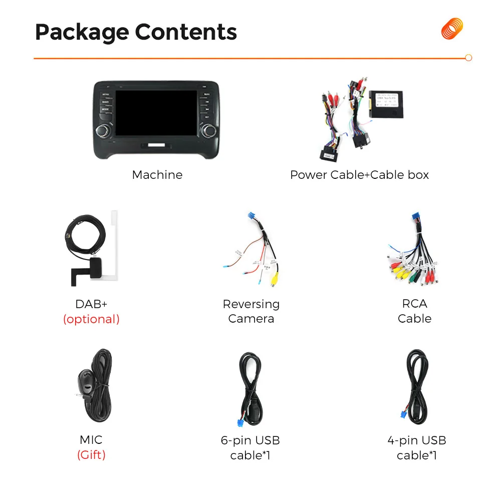 MEKEDE SS10 Linux System IPS Touch Screen Car Player for 7inch Audi TT Support Rear Camera DAB FM AM