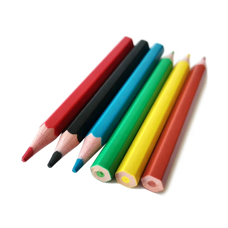 Индивидуальные мини-карандаши 3 5 дюймов цветные карандаши пластиковые 6 шт. оптовая продажа для детей