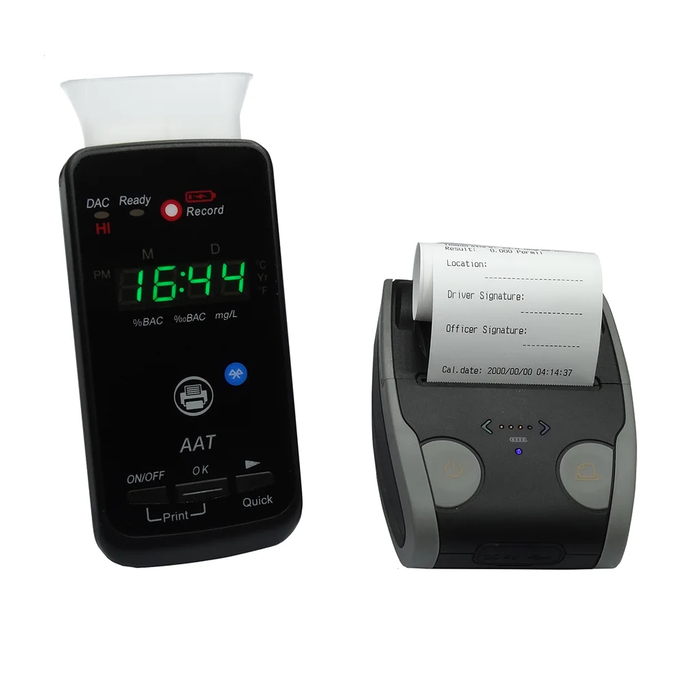 Alcohol Breath Tester Breathalyzer Fuel Cell Sensor with Wireless Printer