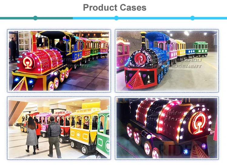 Hot Sale Amusement Park Outdoor Tourist Sightseeing Electric Trackless Train Rides Set Factory For Adults