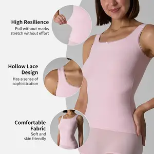 Cheap High Elastic Women Slim-Fit Vest Workout Active Sleeveless T Shirt Gym Comfortable Top Yoga Clothing Fitness Pink Tank Top