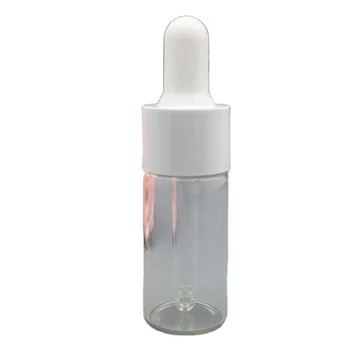 3ml 5ml 8ml 10ml 12ml 15ml clear glass attar/serum/essential oil dropper bottle with white dropper and rubber top