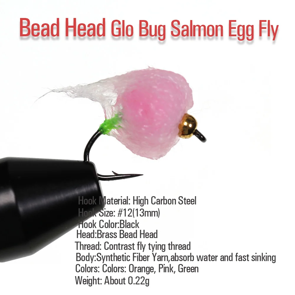 egg and hook fly fishing bead 3 Pack Head Hot Pink Flies -Hook Size 16 #4 hooks for 10mm BEAD HEAD EGG - Umpqua