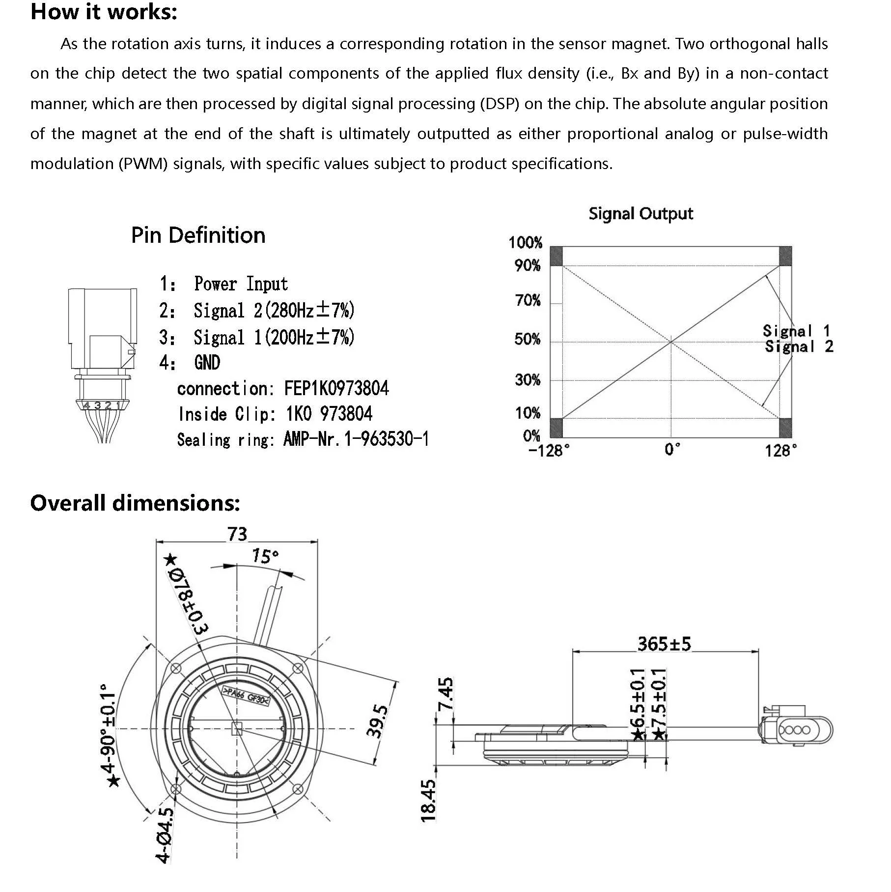 Accelerator Pedal Position Sensor J-AS01X-PWM for Forklifts