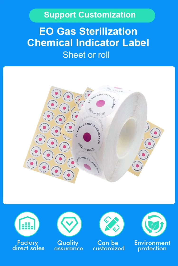 Erico Labels Eo Sterilization Chemical Indicator Label Medical Indicator Circle ...