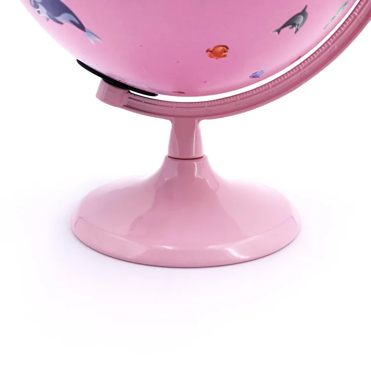 Розовый Глобус для детей, обучение с подставкой и животными, земной шар, ночник для девочек, декор комнаты, классная комната, развивающий подарок