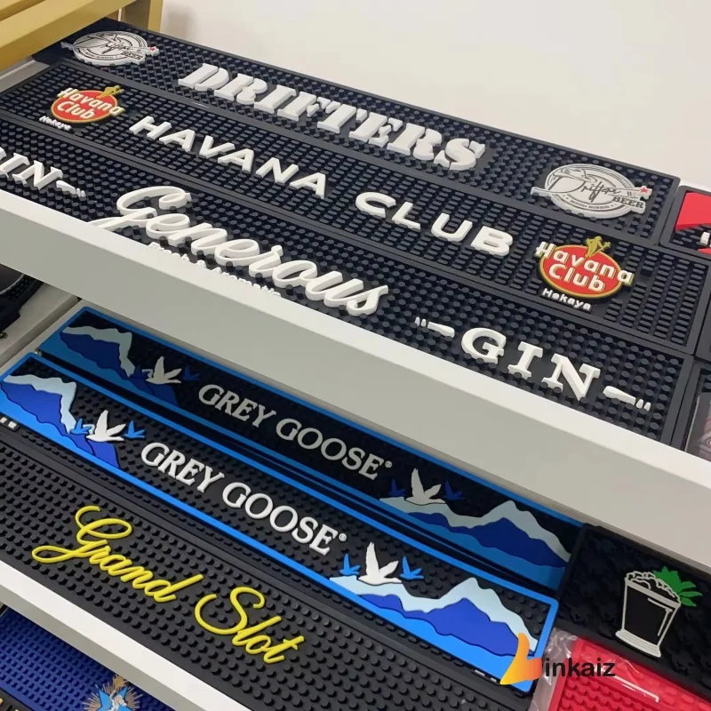 Anti Slip Soft PVC Bar Mat Beer Mat Custom Branded Rubber Bar Runners With Logo