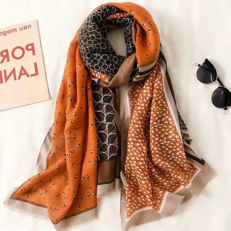 Wheat Pattern Print Scarf - Luxe Wholesale